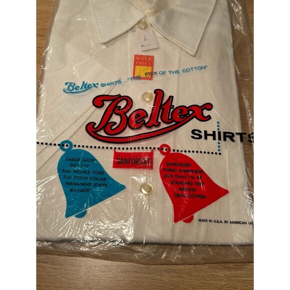 Vintage NWT Beltex Workwear Sanforized Collared Shirt Large 16 1/2 USA - Picture 4 of 8